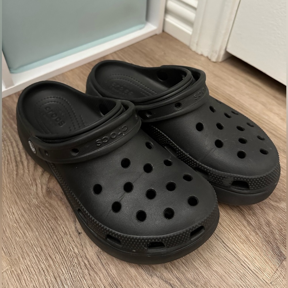 Iconic Black Platform Crocs